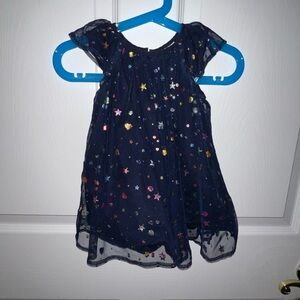 Beautiful Baby Gap Navy Starry Tulle Dress 12-18 months toddler